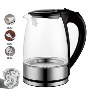 water heater glass electric kettle with led light instant electric kettles jug cheap price glass kettles