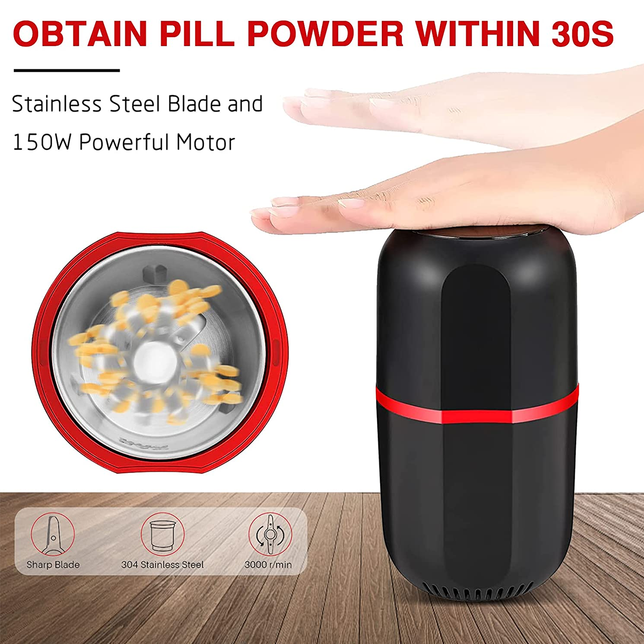 automatic pepper mill electric grinder coffee pill crusher medicine grinder