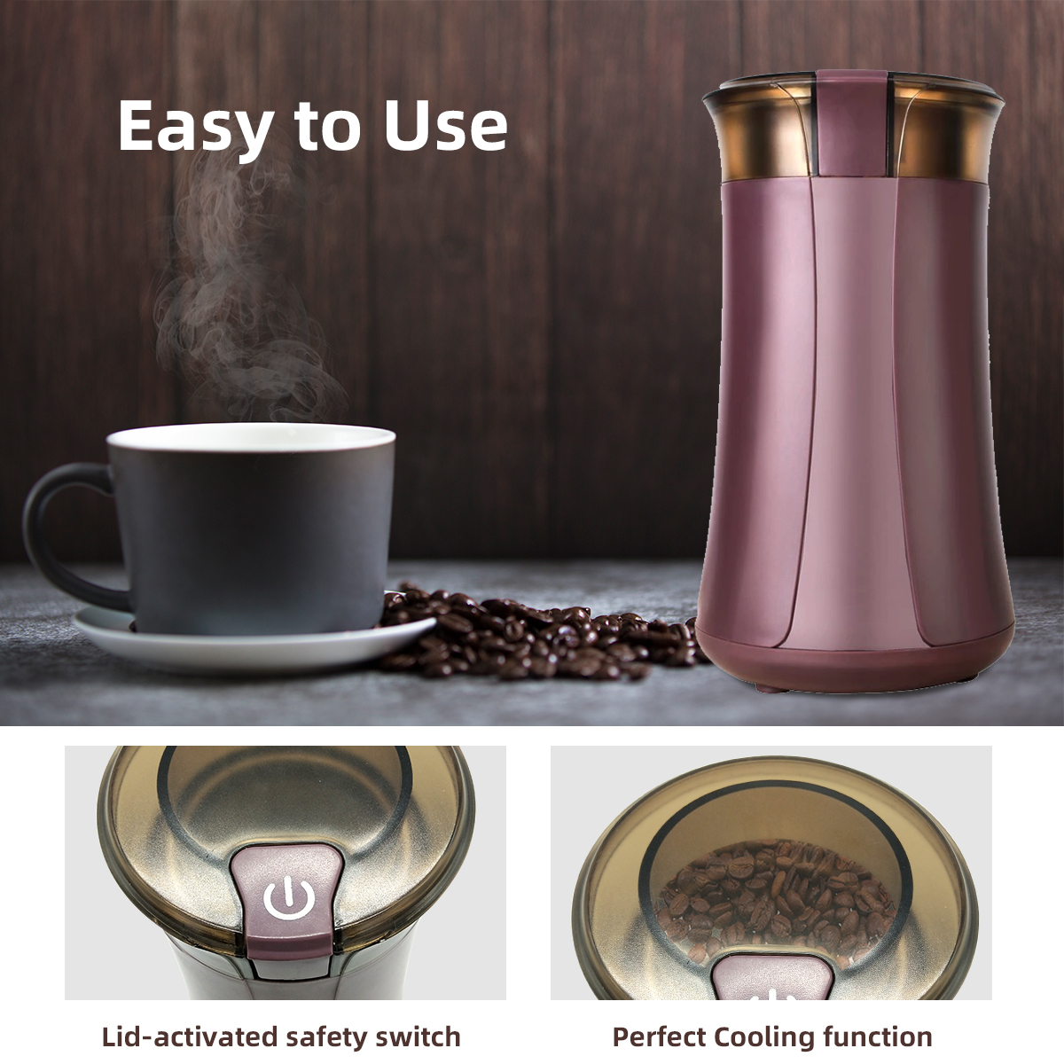 Portable Mini Automatic Coffee Bean Grinder with Hand Maker Small Electric Coffee Grinder Machine