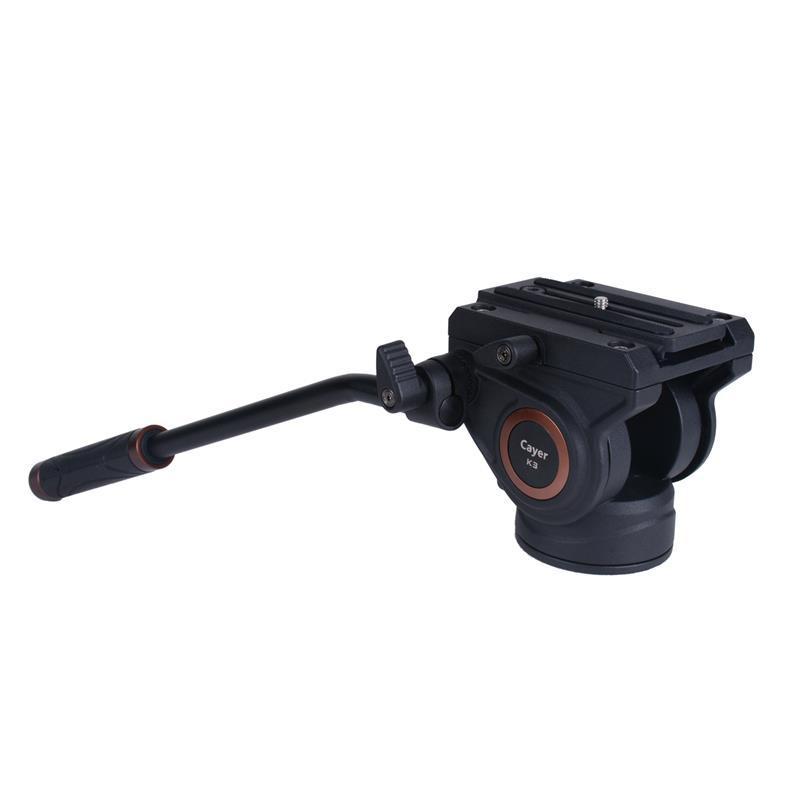 Aluminum tripod fluid head Cayer K3 hot selling fluid head video tripod with Horizontal Angle 360 degree