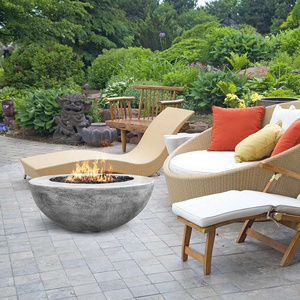 High Quality Lava Rock Included Outdoor Round 36 Inch Concrete MGO Natural Propane Gas Fire Pit