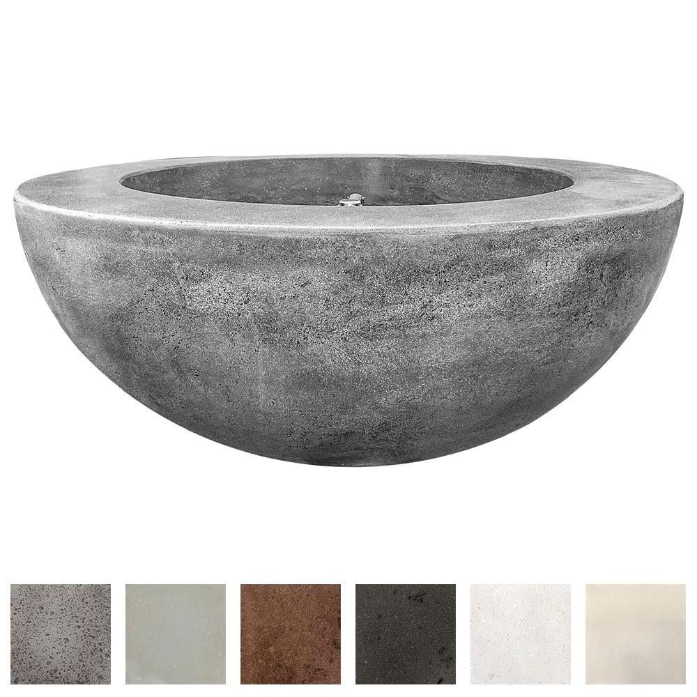 High Quality Lava Rock Included Outdoor Round 36 Inch Concrete MGO Natural Propane Gas Fire Pit