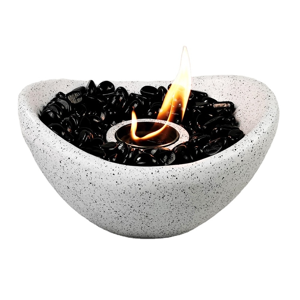 wholesale Hot Sale Colse Ethanol Tabletop Fireplace Indoor Outdoor Fire Pit Portable Fire Concrete Bowl