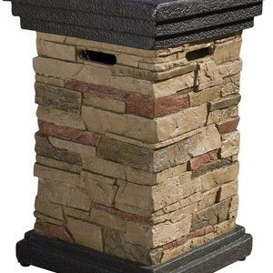 40,000 BTU Natural Stone Chesney Stone MGO Fire Pit Column Fire Pit