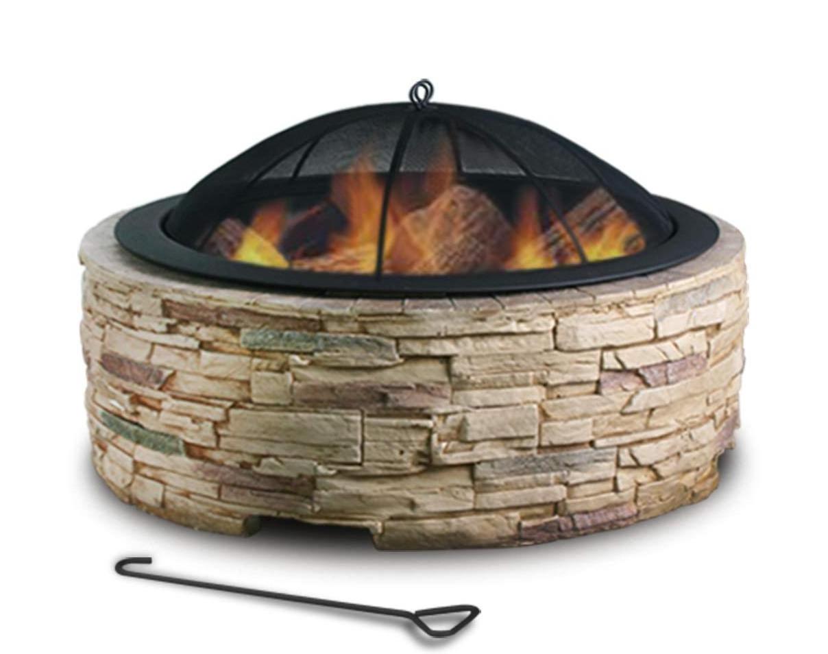 Best Choice Portable MgO Wood Burning Concrete Fire Pit with Grate Garden Furniture Fire Pit