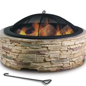 Best Choice Portable MgO Wood Burning Concrete Fire Pit with Grate Garden Furniture Fire Pit