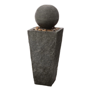 New Outdoor Fountain Outdoor Polyresin Rippling Floating Sphere Pedestal Floor Fountain