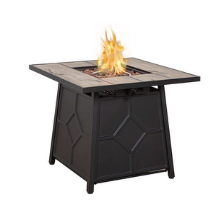 Wholesale Hot Seller Propane Powered Design  Fire Pit Backyard Square Metal Base Gas Fire Pit for Sale