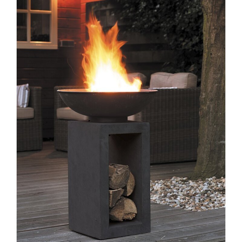 New Garden Patio Fire Pit Bowl Magnesium Oxide  Charcoal Wood Burning Outdoor Fire Column