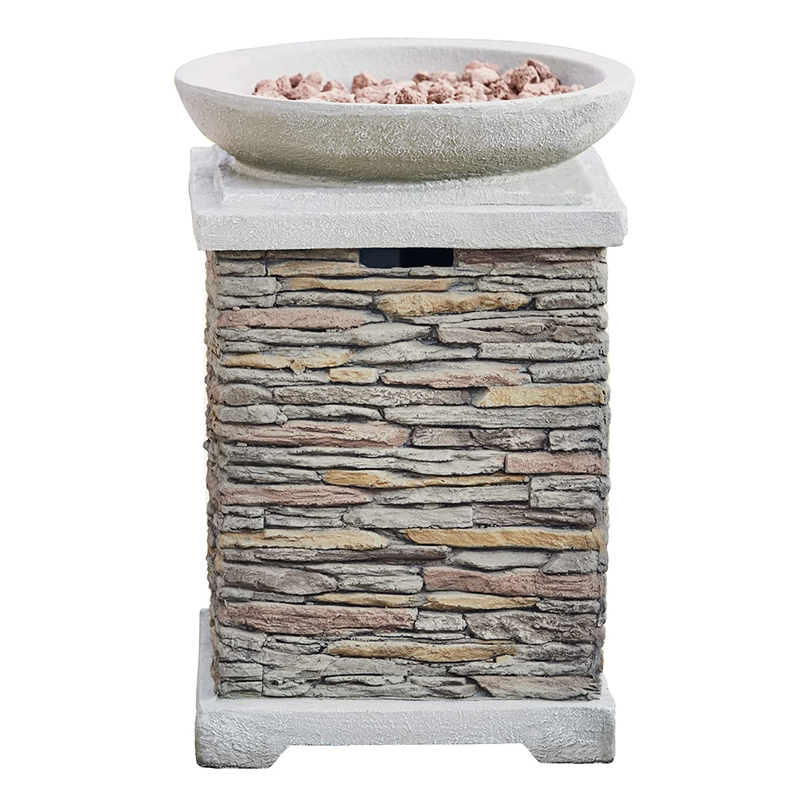 wholesale Hot Seller Garden Furniture Heater with Bowl Stone Effect Gas Fire Pit for Patio