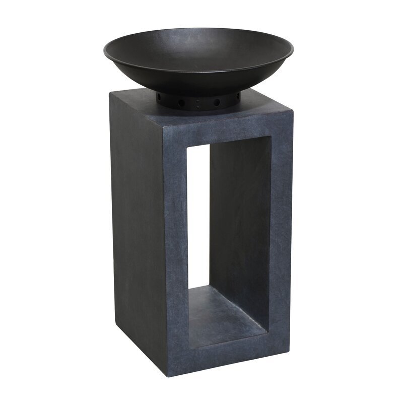 New Garden Patio Fire Pit Bowl Magnesium Oxide  Charcoal Wood Burning Outdoor Fire Column