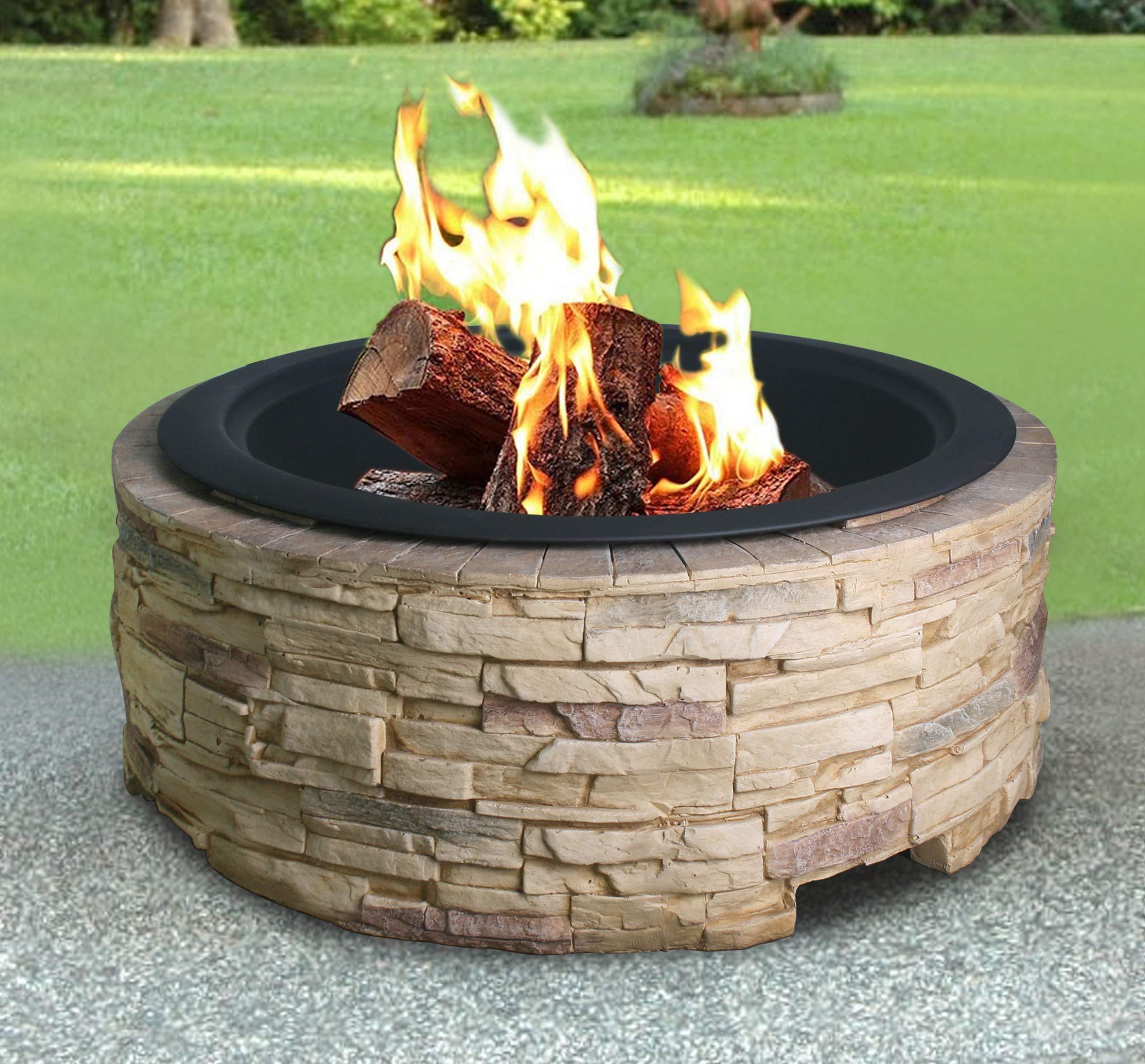 Best Choice Portable MgO Wood Burning Concrete Fire Pit with Grate Garden Furniture Fire Pit