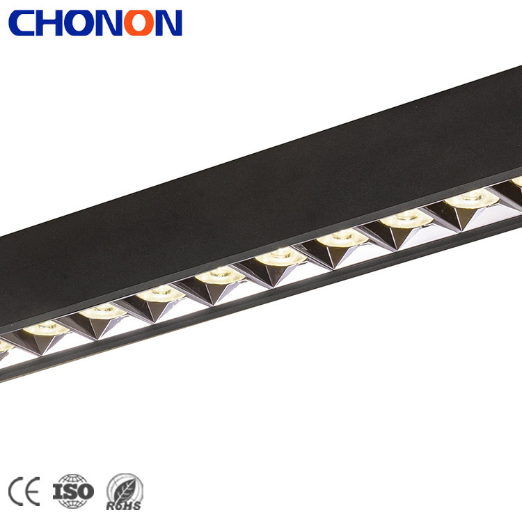 High Efficiency Quality Aluminum Recessed Black LED Linear Office Ceiling Light