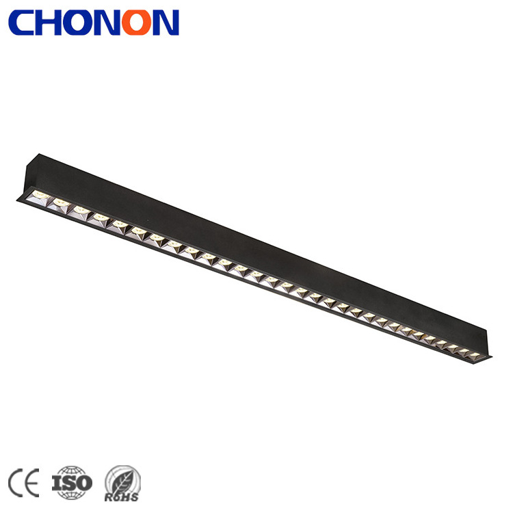 High Efficiency Quality Aluminum Recessed Black LED Linear Office Ceiling Light