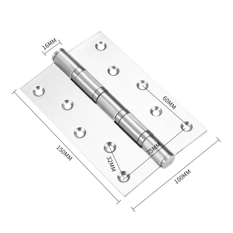 Factory Wholesale 4 Inch Fire Rated SS Hinges 4 Ball Bearing 201 Stainless Steel Wooden Door Window Hinge