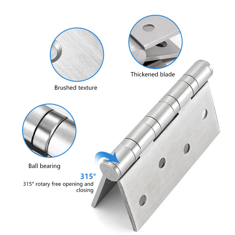 Hardware accessory 4 inch Stainless Steel iron metal window spring door hinge flush hinge for wooden door