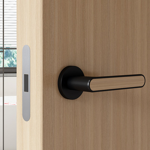 European style wooden metal doors black stainless steel hardware handles lever mechanical door handle lock without key