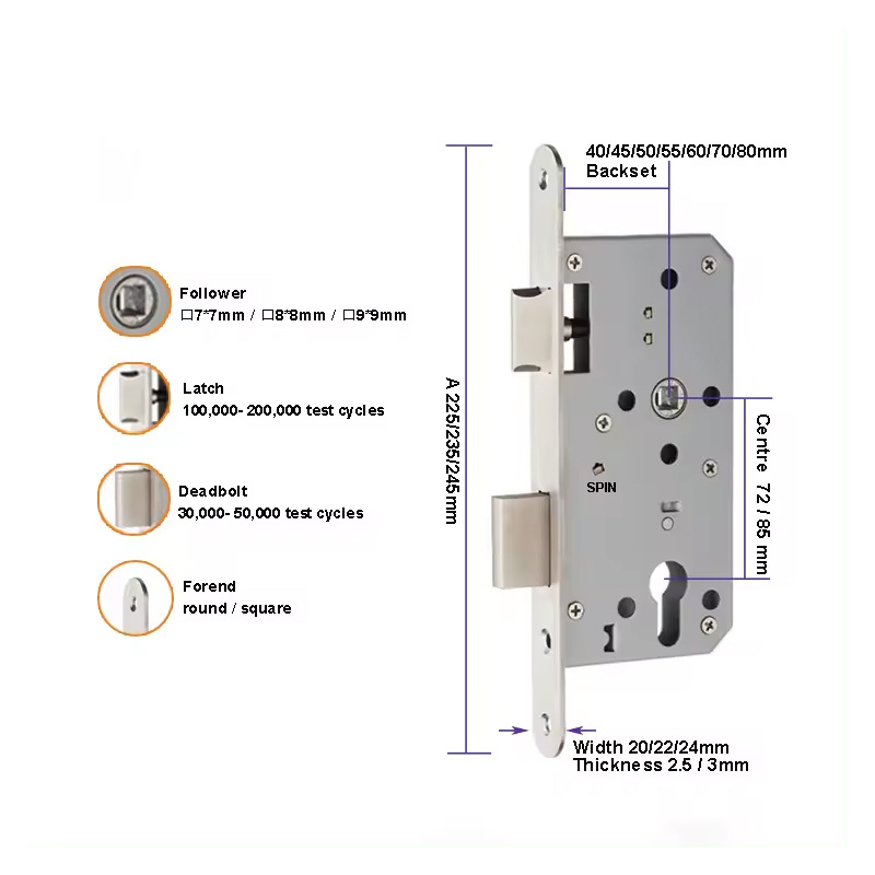 Chaolang competitive price handles locks use throw hook cylinder sash latch and deadbolt mortise door lock