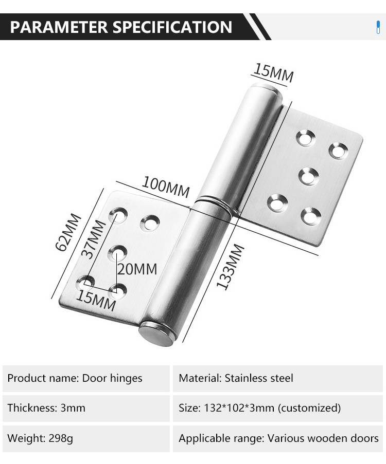 Stainless steel ball bearing hinge doors and windows lift off thickened heavy duty flag hinge Concealed Door Hinge