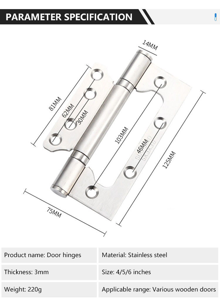 Door and Window Stainless Steel Ball Bearing Butterfly Folding Wooden Door Modern Design Hinge Quality Type Hardware Accessories