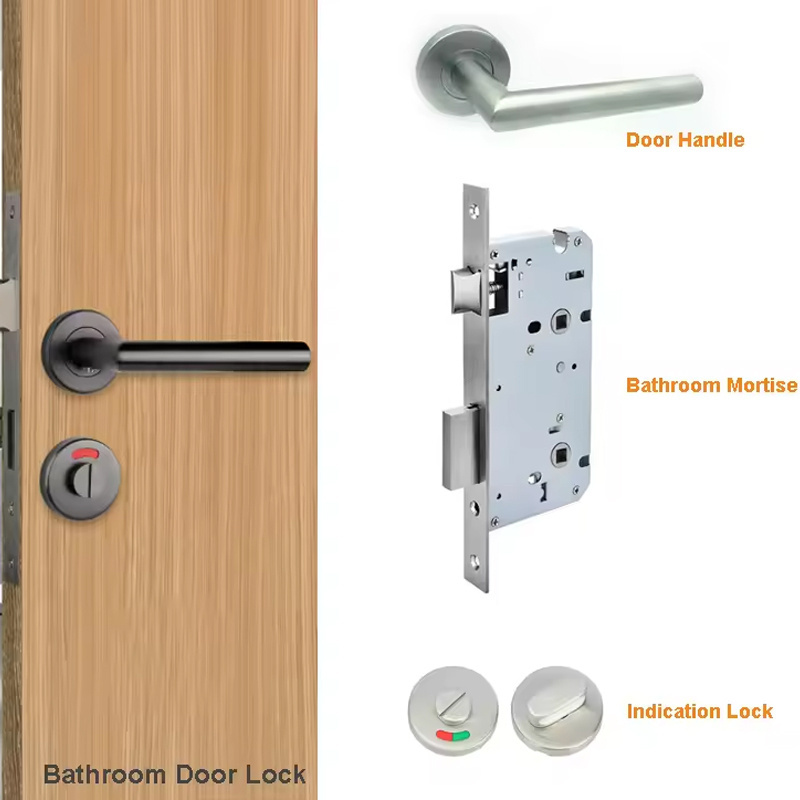 large front door knob and stainless steel glass door handle for wooden door