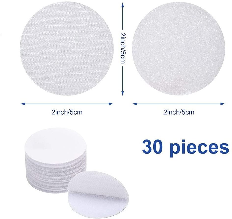 Hook and Loop Self Adhesive Dots Tape, Sticky Coin Back Coins with High Viscosity Glue in Different Diameter a Grade Available