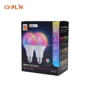 Chulin Smart Led Light A60 9w 10w 12w Tuya Alexa Google Home B22 E27 E26 RGB Light lamp Bulb A19 smart bulbs for WiFi Bluetooth