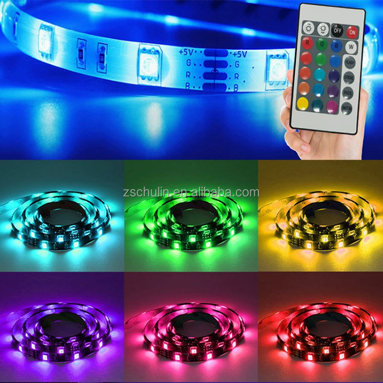 Chulin Lighting 5V 12V 24V IR Control Indoor Waterproof IP20 IP65 5m 10m SMD 2835 5050 RGB Smart Led Strip Light