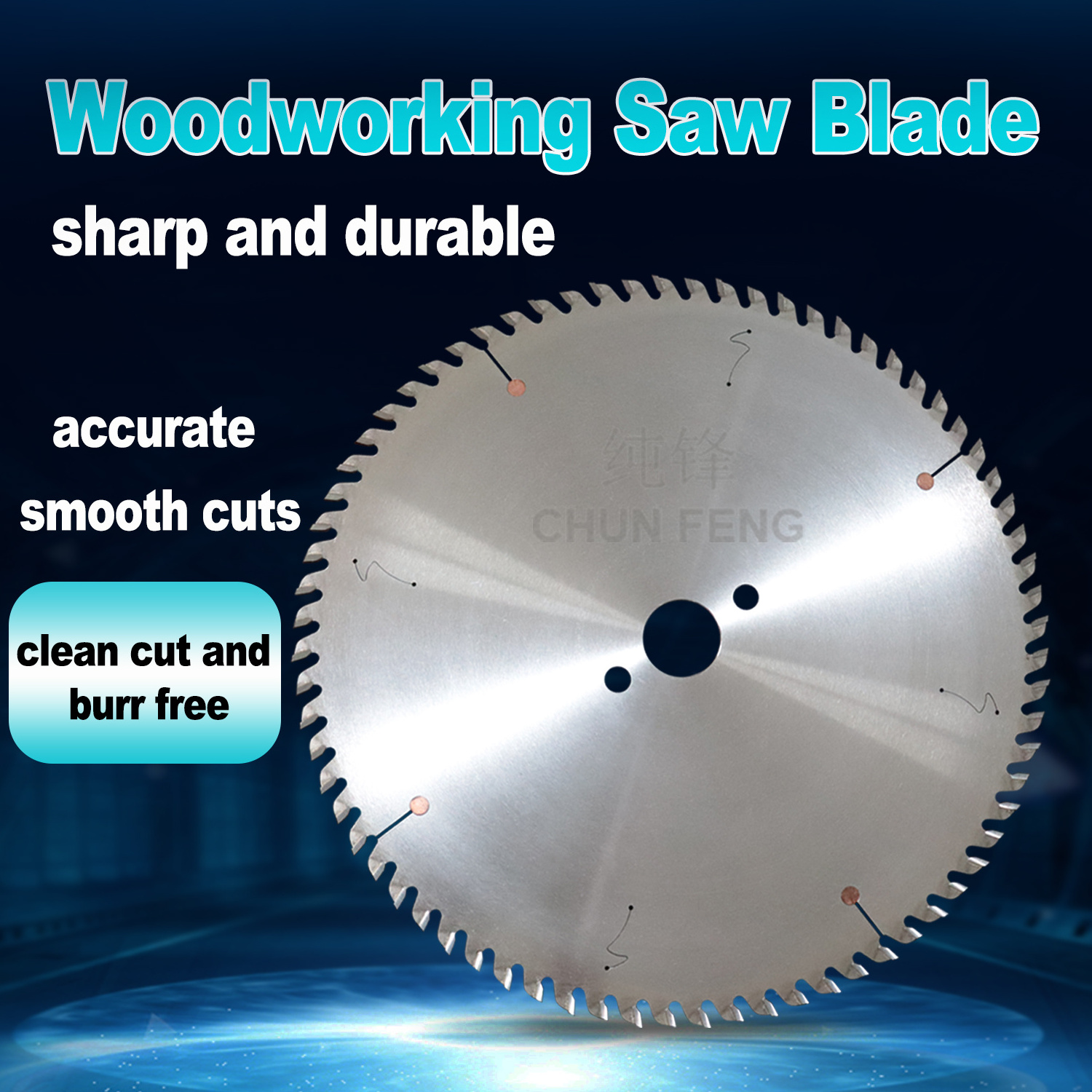 Circular Saw Blade With Carbide Tipped Rakers Wipers Slot For Wood With Ice