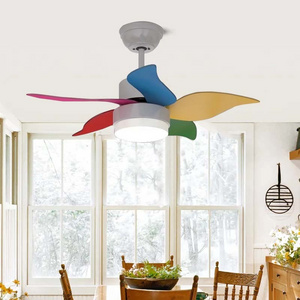 Factory Directly Sell Modern Decorative Colorful Blades Ceiling Fan 36 Inch Ceiling Fan With Light Kit With Remote Control