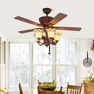 Modern Designer Decorative Vintage Bedroom Luxury Intelligent Remote Control Ceiling Fan With Light