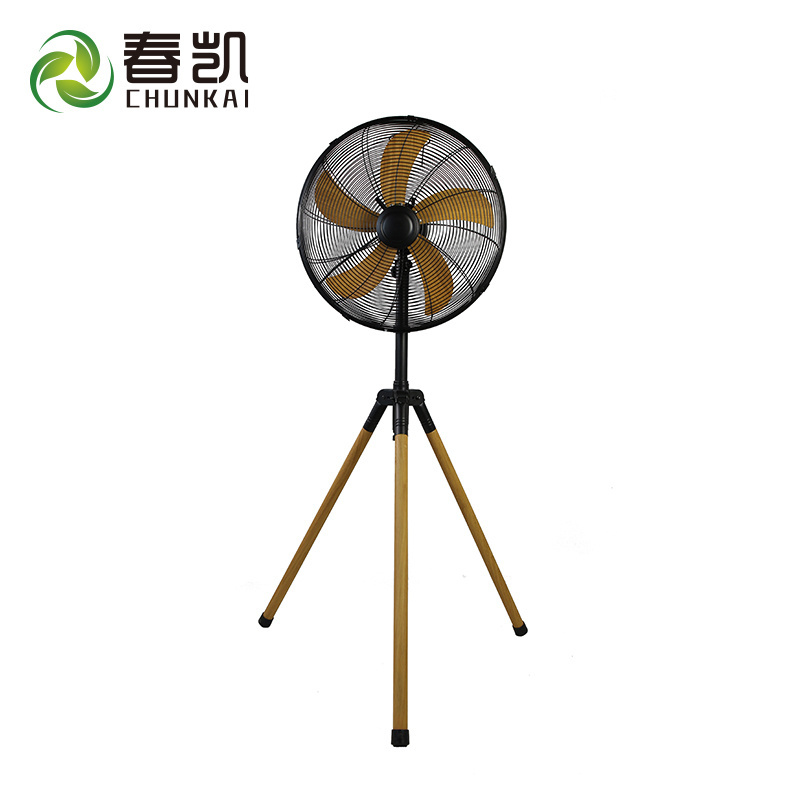 Factory Direct Sale Wide Oscillation Air cooling Electric 16 inch Retro Metal Wood Stand Tripod Fan