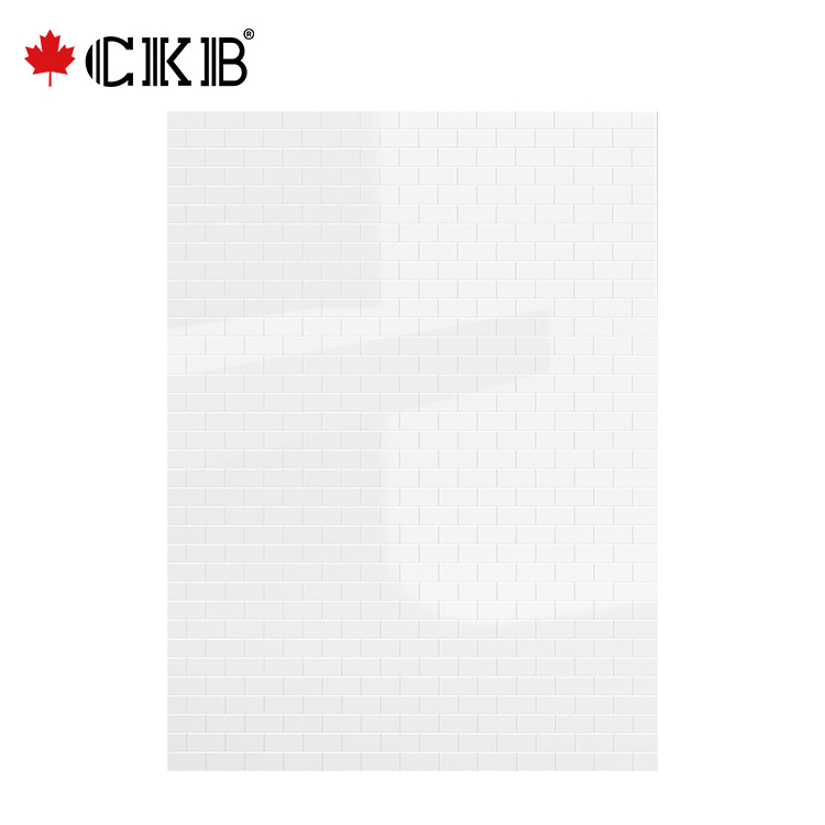 CKB ODM OEM 3mm Thickness With Texture White Rectangle ABS Acrylic Shower Surround Wall Panel