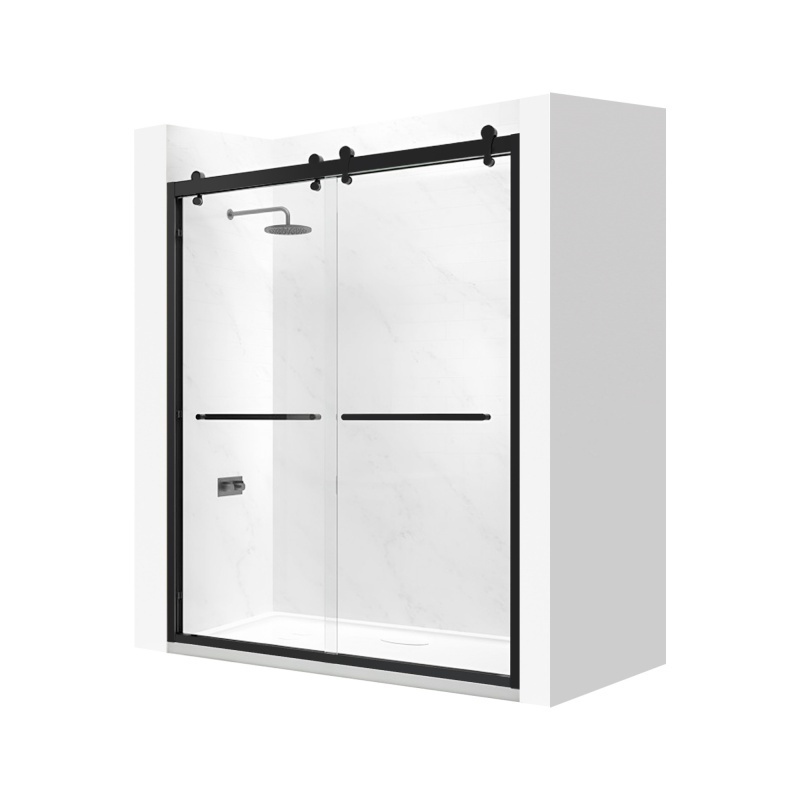 Most Popular Easy Installation Freestanding Aluminium Frame Shower Enclosure Hotel Double Sliding Shower Door