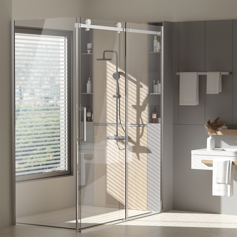 Multi-Functional 8mm Tempered Glass Shower Enclosure Door Hotel Frameless Enclosed Shower Room