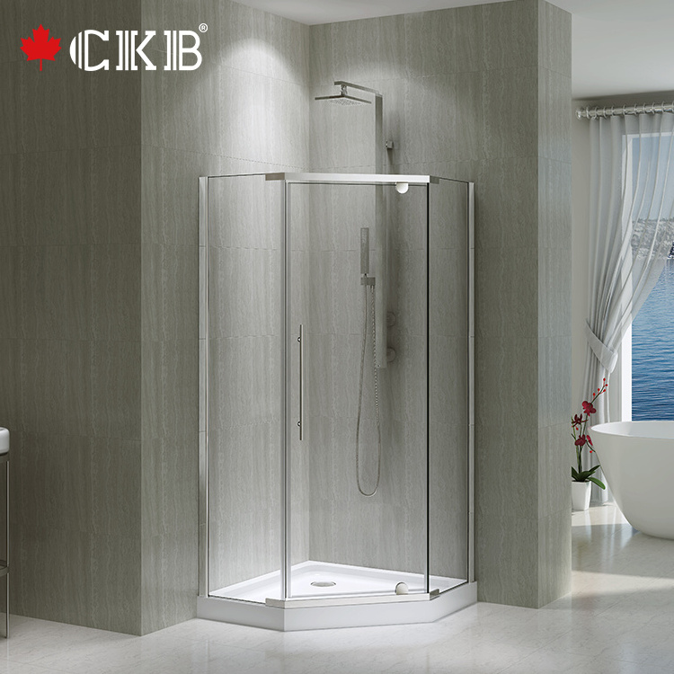 New Product Stainless Steel Handle Matt Black Sliding Clear Glass Bathroom Shower Door