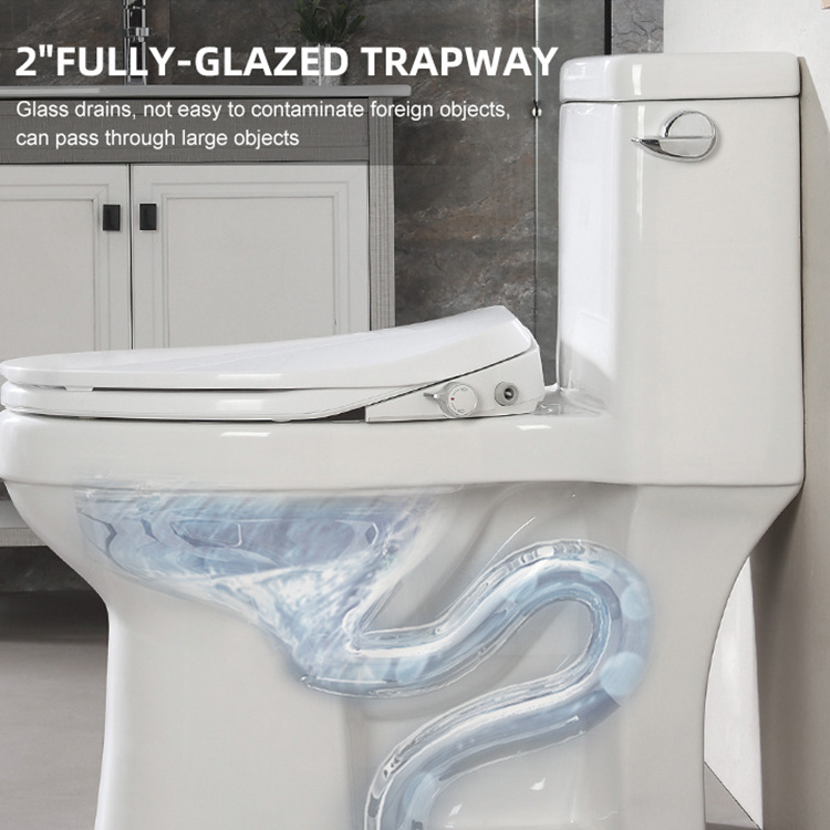 CKB S-Trap Sided Pressing Elongated Single Flush Floor Mounted Siphon Jet Flushing White Toilet