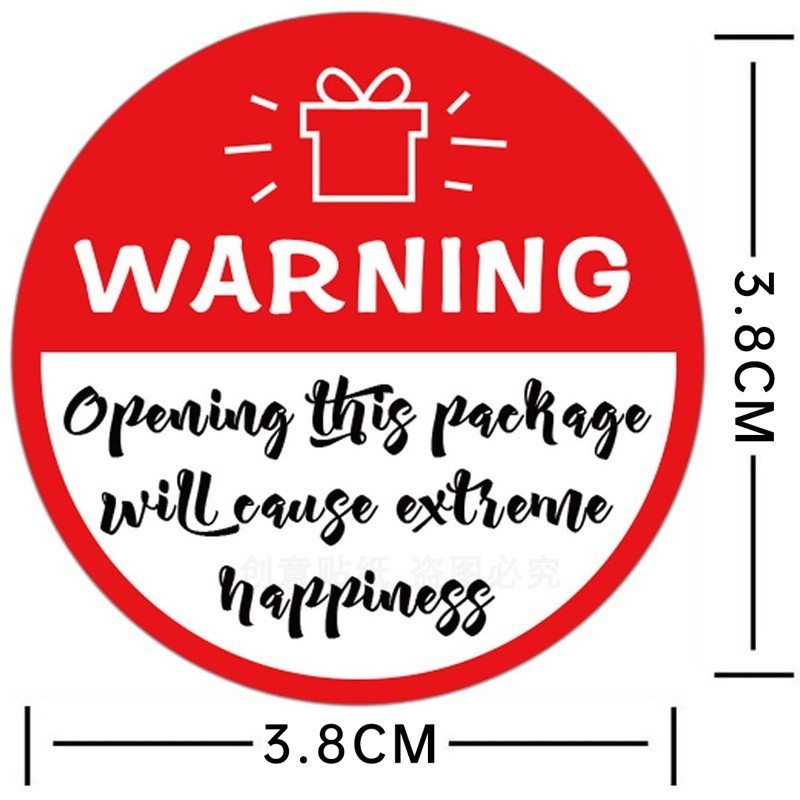 Custom Printing Warning Label Edible Warning Sticker Cute Warning Of Happiness Stickers