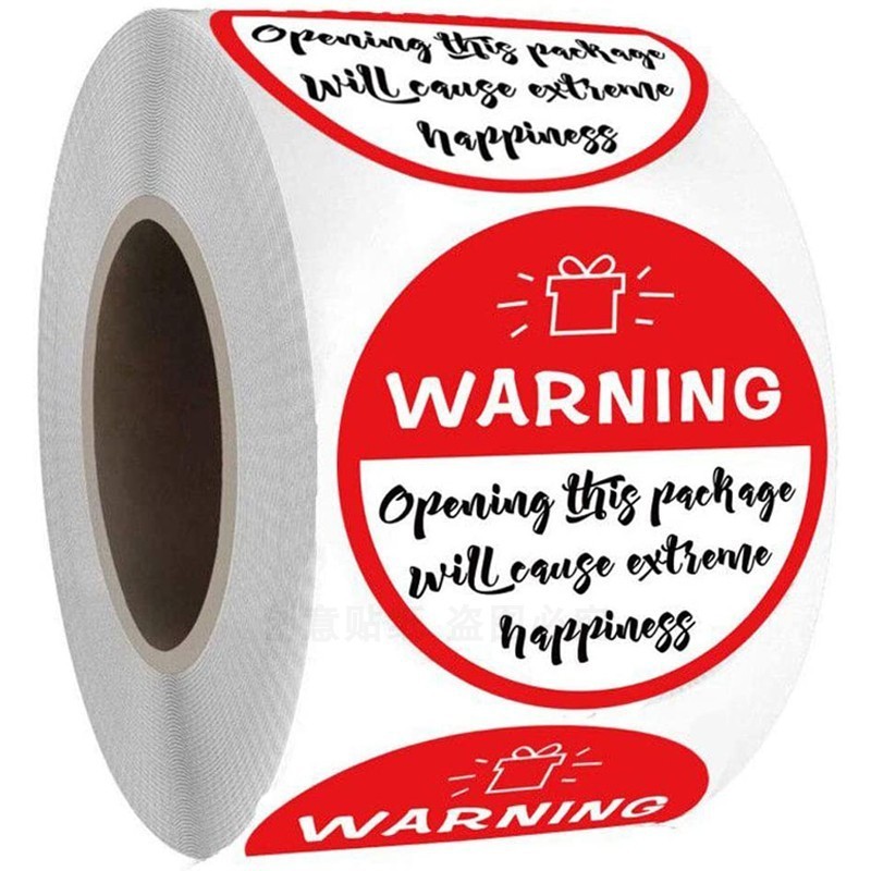 Custom Printing Warning Label Edible Warning Sticker Cute Warning Of Happiness Stickers