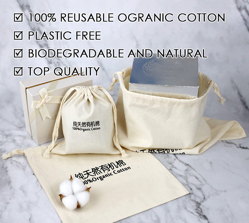 Long Life High Quality Organic Cotton Bags Dust Bag For Handbag Shoe Custom Canvas Drawstring Bag