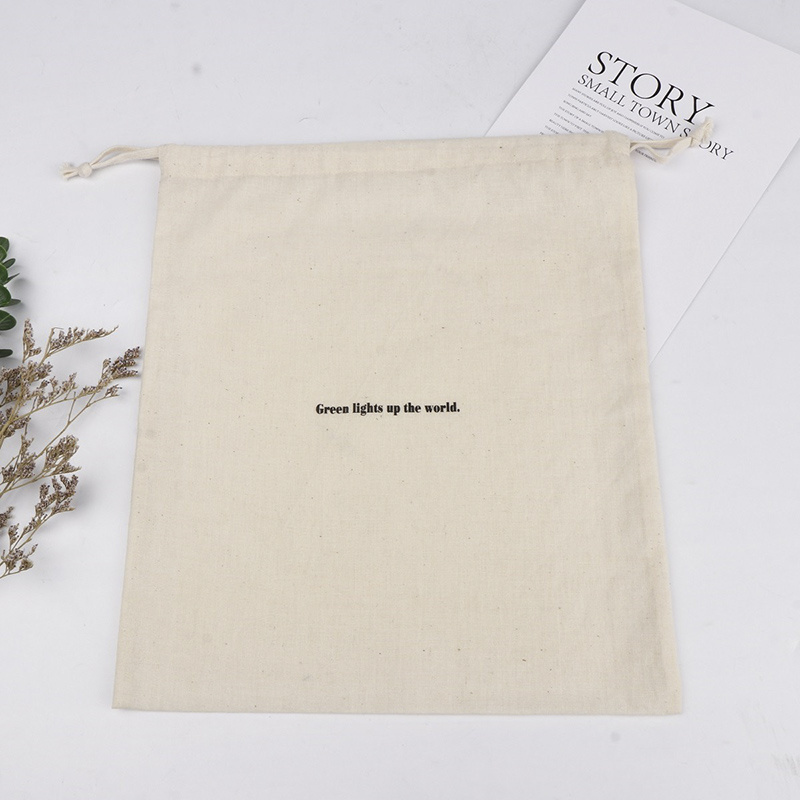 Long Life High Quality Organic Cotton Bags Dust Bag For Handbag Shoe Custom Canvas Drawstring Bag