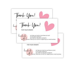 Wholesale white card stock logo printing thank you for your order paper cards