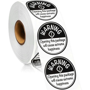 Custom Printing Warning Label Edible Warning Sticker Cute Warning Of Happiness Stickers