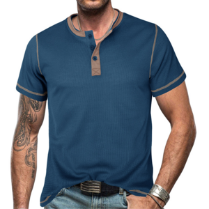 Wholesale Men's Summer Fashion 75% Polyester 25% Cotton Solid Color Classic Crewneck T-Shirt Causal Street Wear