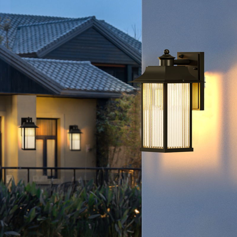 Large led outside porch motion night sensor garden outdoor wall lamp modern waterproof wall flush mount light for the balcony