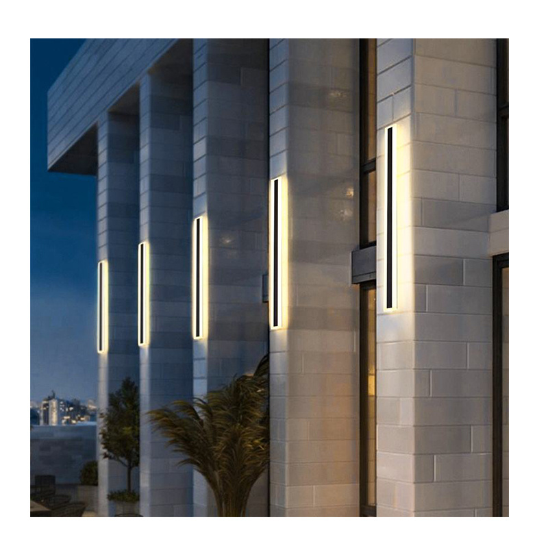 Simplicity exterior long strip outdoor wall sconce light ip65 smart minimalism home linear wall light for wall outside