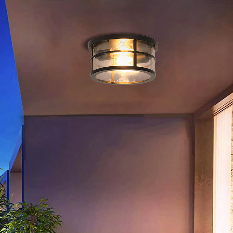 European American Style Glass Shade Chandelier Outdoor Use Decorative Pendant Light Outdoor Ceiling Light