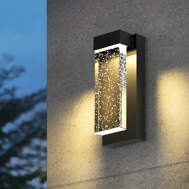 Modern garden ip65 outside wall light outdoor waterproof light fixture sconce black lantern outdoor wall lamp for gate patio