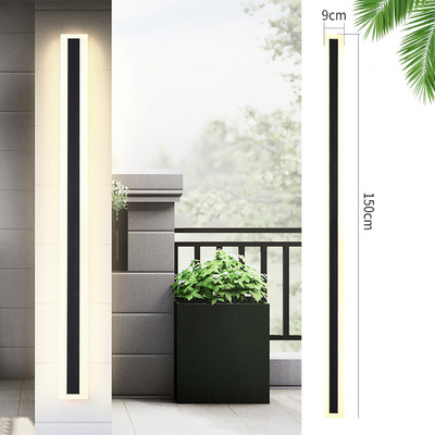 Smart Outdoor Garden Light Aluminum Wall Sconce Linear Outdoor Lighting Lamp Rgb Art Decorative Waterproof LED PC Light Bulbs 80