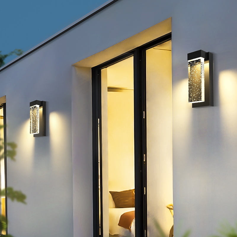 Modern garden ip65 outside wall light outdoor waterproof light fixture sconce black lantern outdoor wall lamp for gate patio